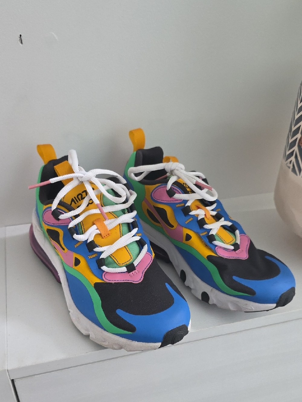 Nike Air Max 270 React GS 'Gumball' sneakers, featuring a vibrant Youth Size 5